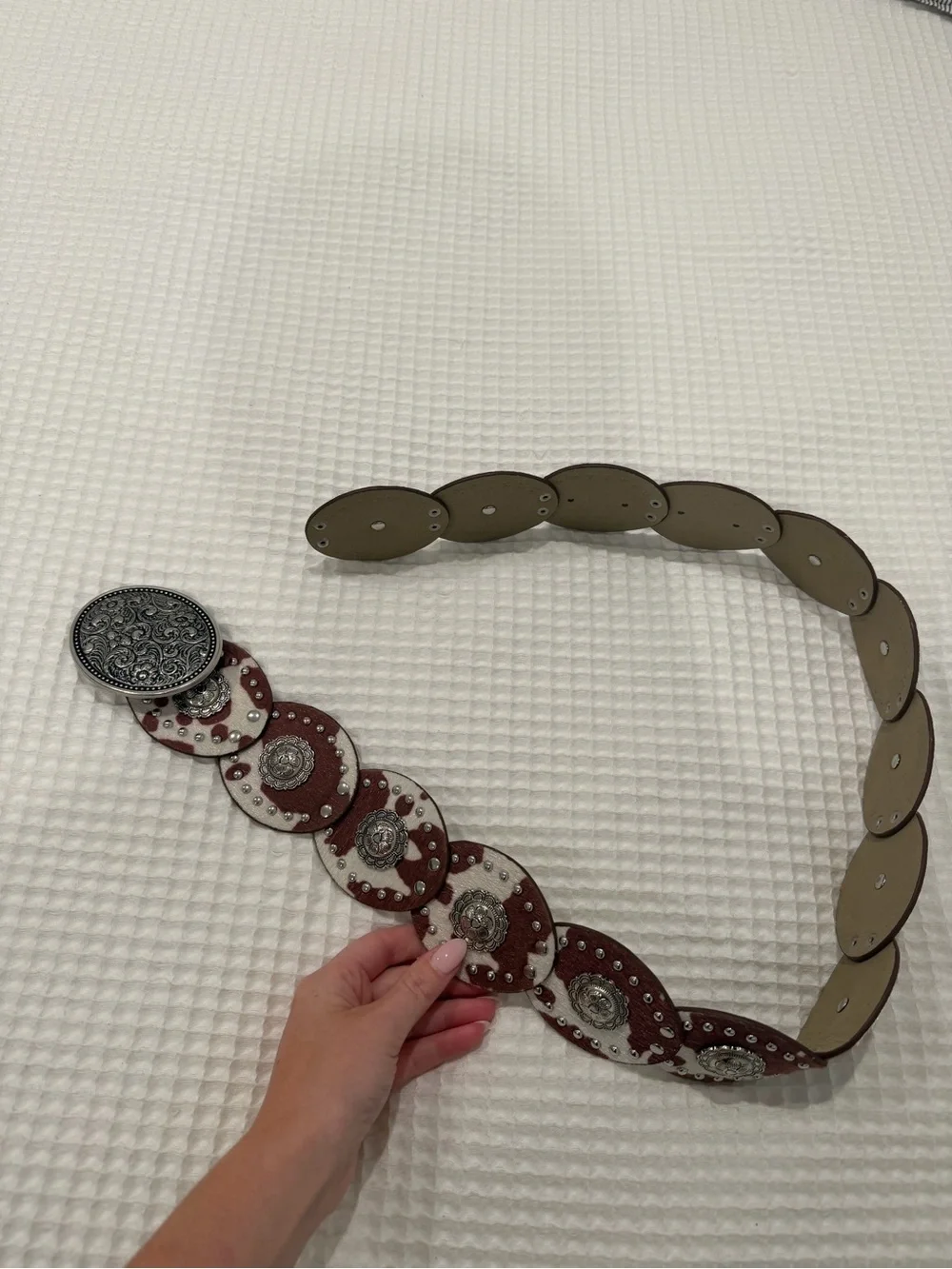 Brown Western Concho Leather Belt